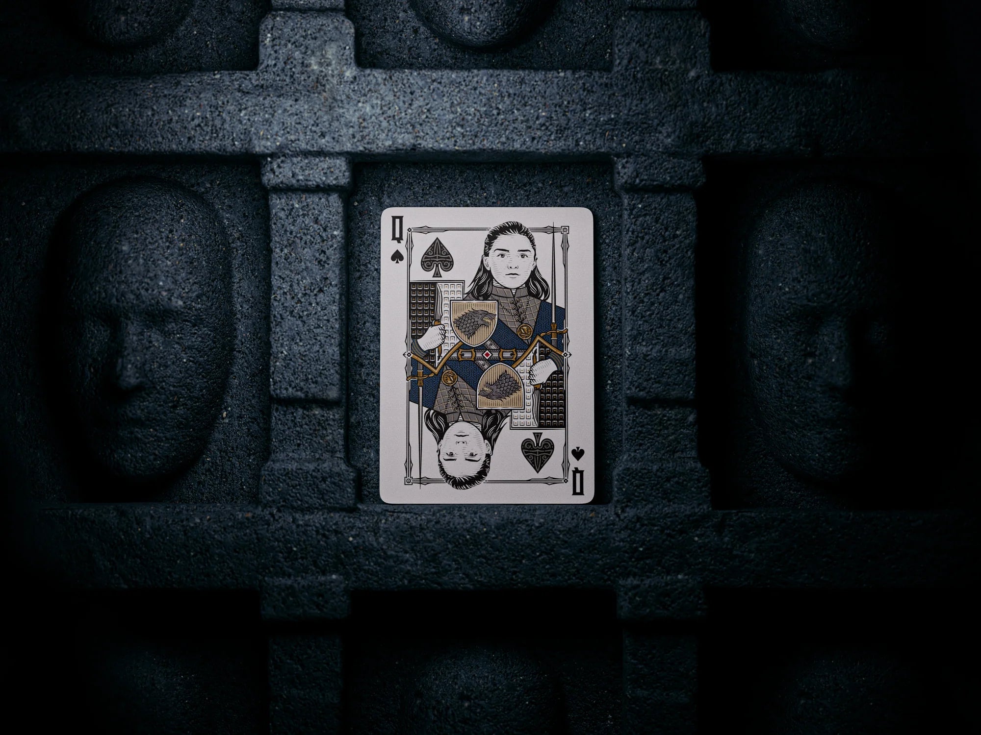 Theory11 Game of Thrones custom Queen card with Stark-themed design