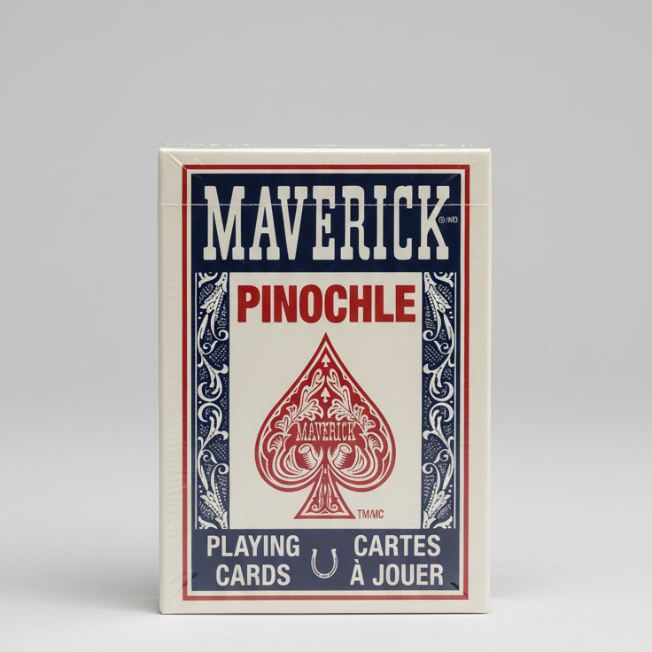 Maverick Pinochle playing cards packaging on a white background