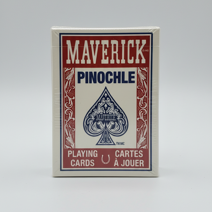 Maverick Pinochle playing cards packaging on a white background