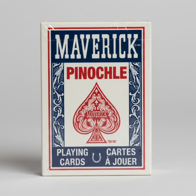 Maverick Pinochle playing cards packaging on a white background