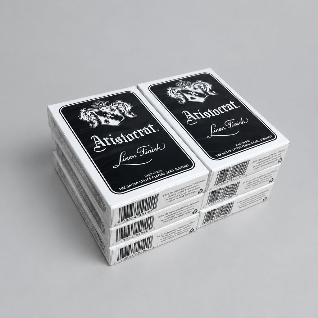 Aristocrat 727 Black Thin Crushed playing cards 1/2 brick of six decks