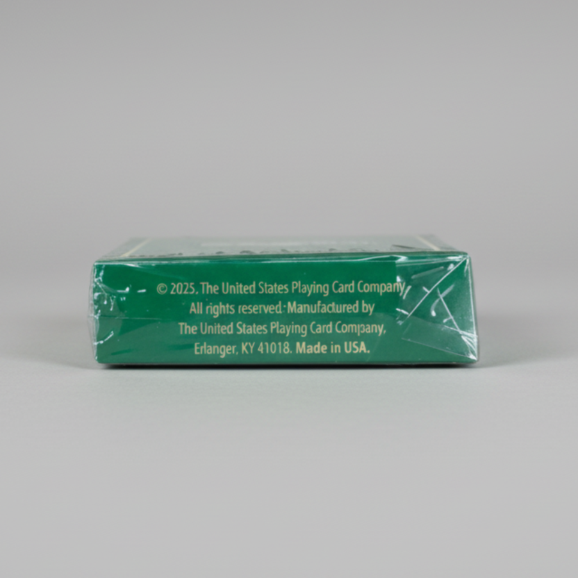 Aristocrat currency green box bottom with text on a white background