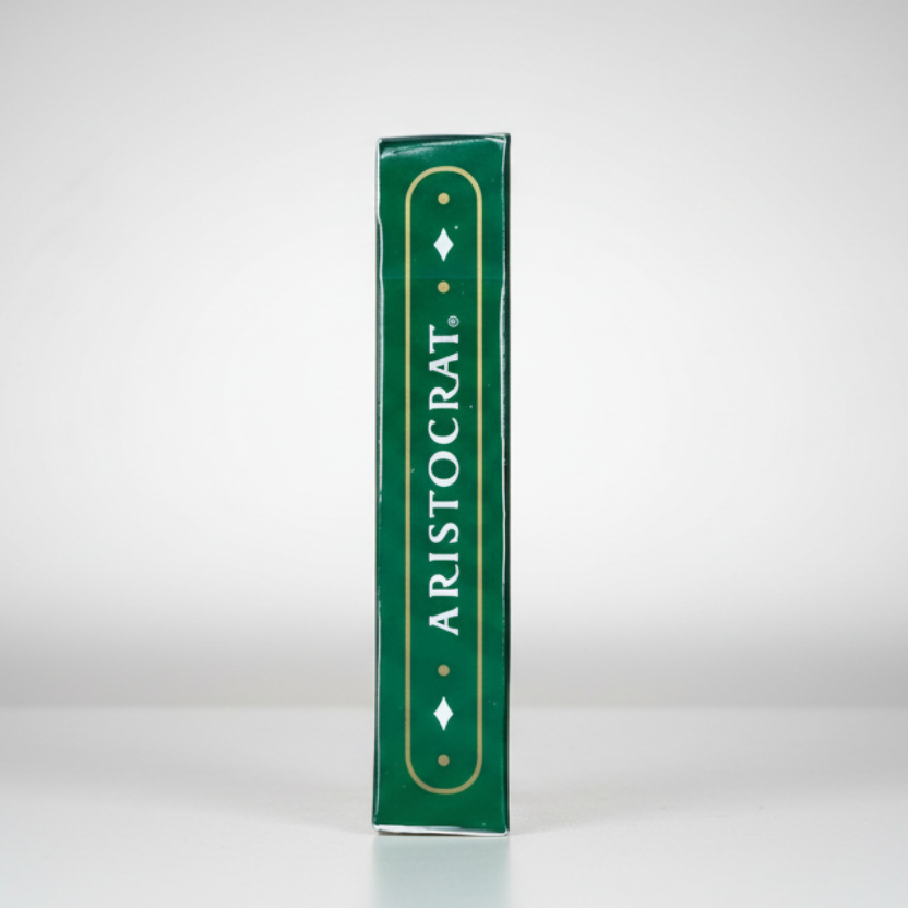 Currency green Aristocrat product packaging on a white background