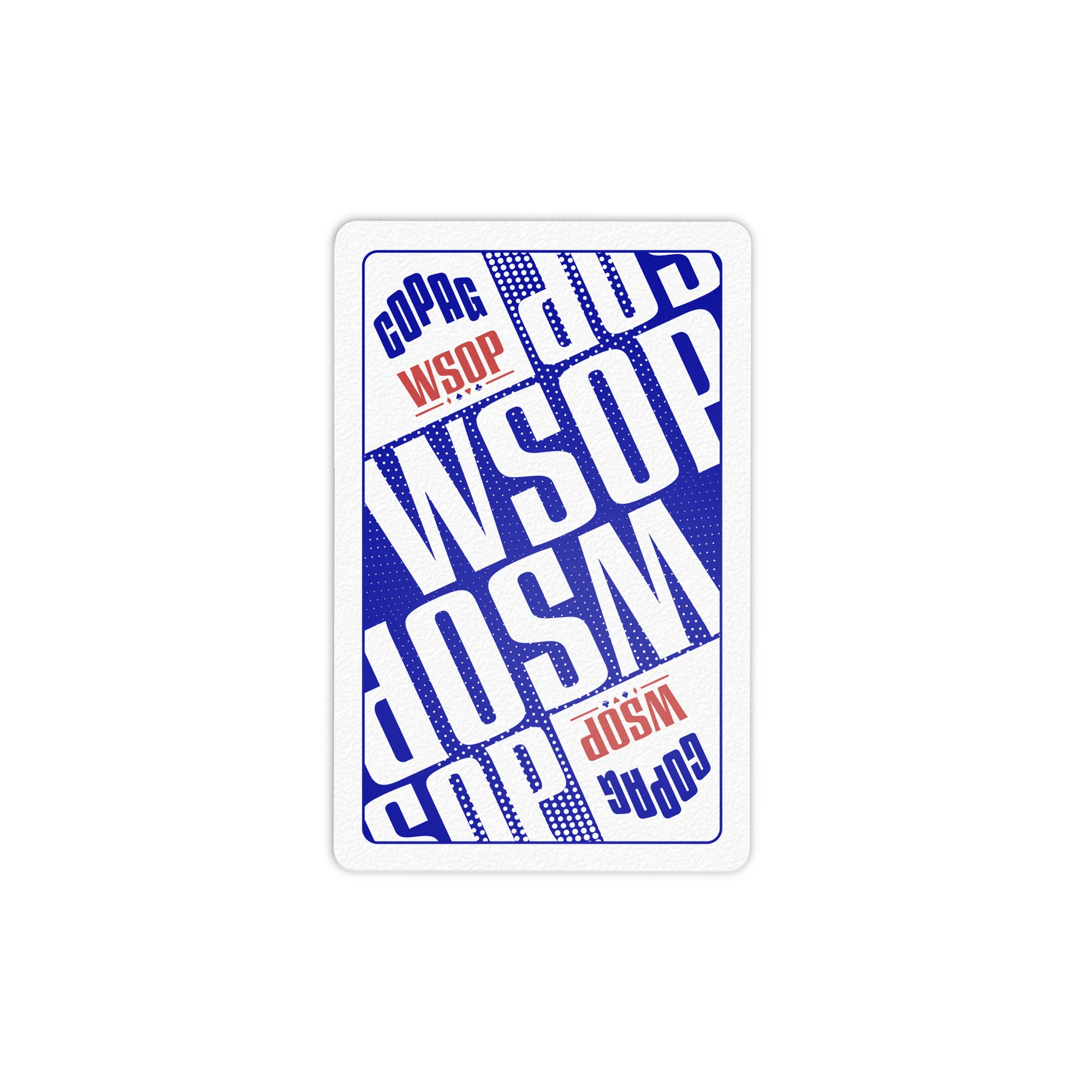 Copag Retro blue playing card with World Series of Poker (WSOP) branding on a white background