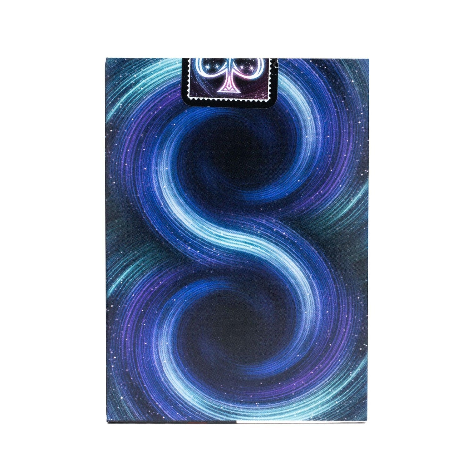 Notebook with a blue and purple galaxy design on the cover