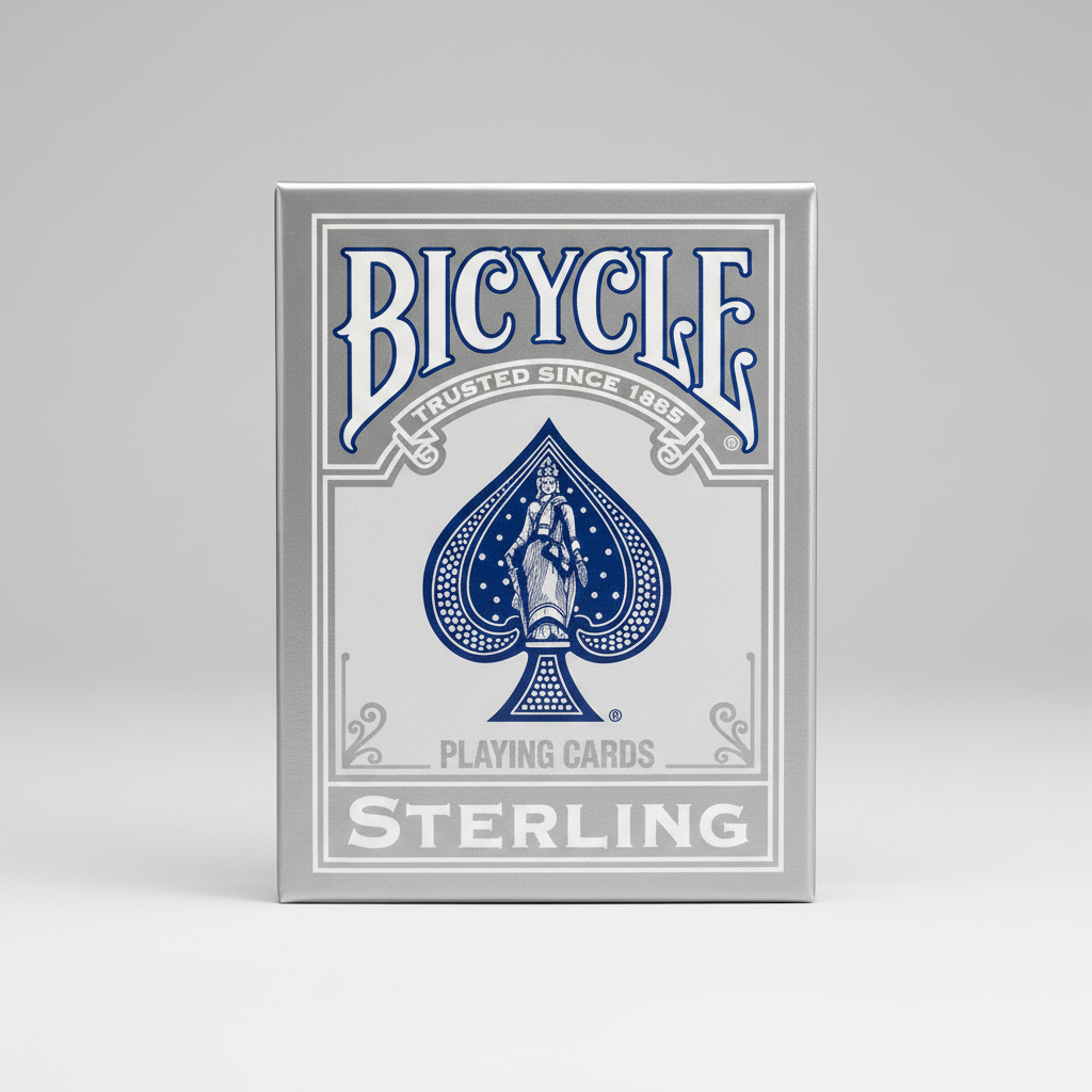Flat front image of Bicycle Sterling Blue playing-card tuck box