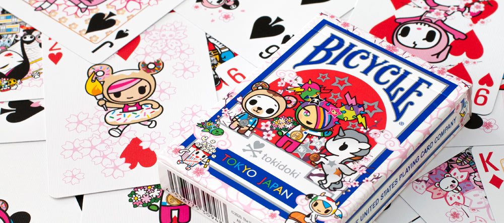 Bicycle tokidoki Sports Blue Playing Cards with custom tuck box, tokidoki character artwork, and themed face cards