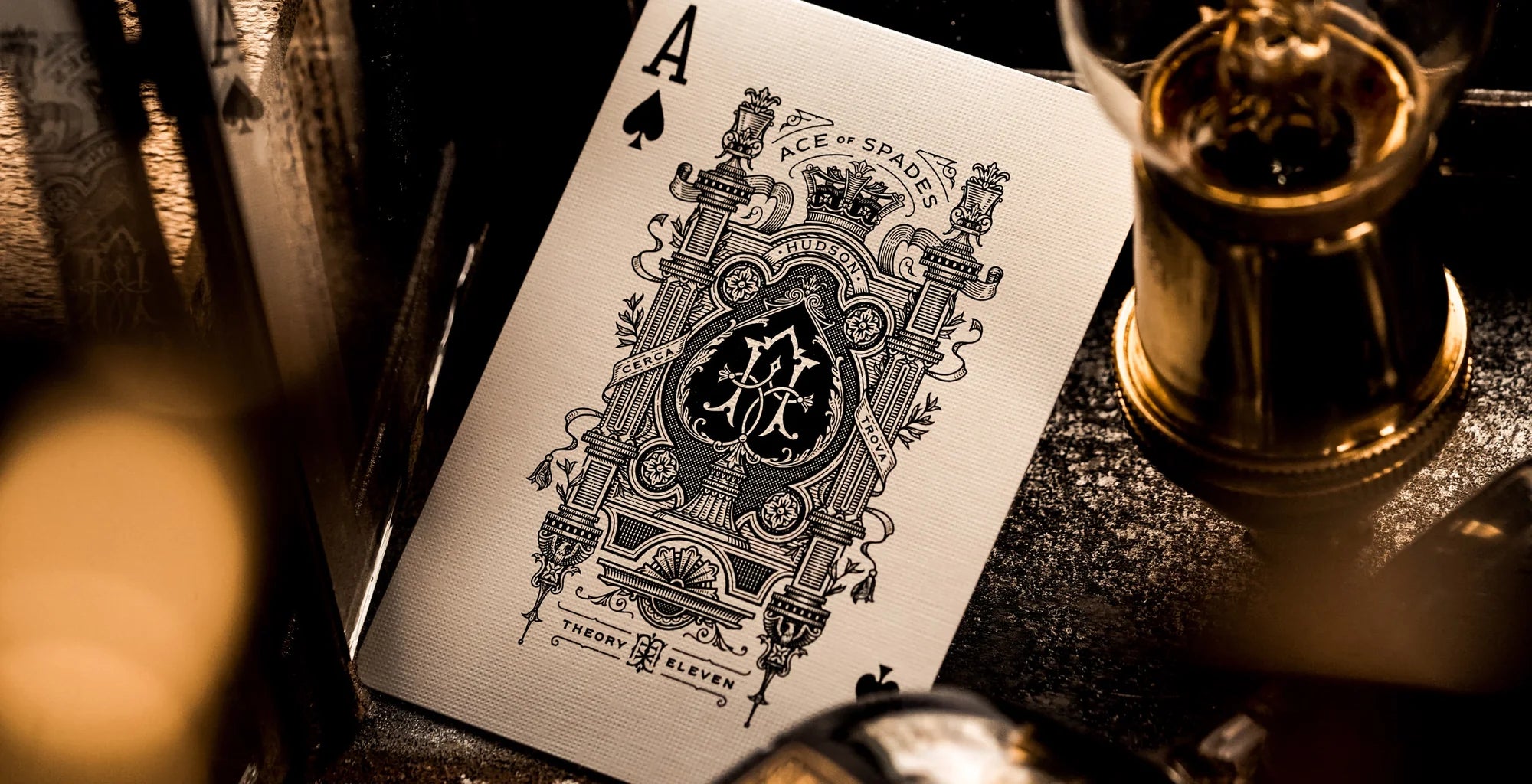 Theory11 Black Hudson Ace of Spades with custom black illustration
