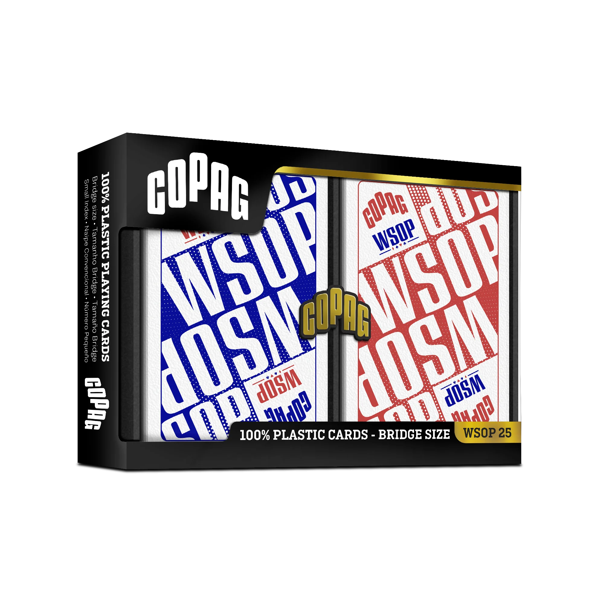 Copag WSOP 2025 Main Event bridge size regular index 100% plastic playing cards red and blue double deck set