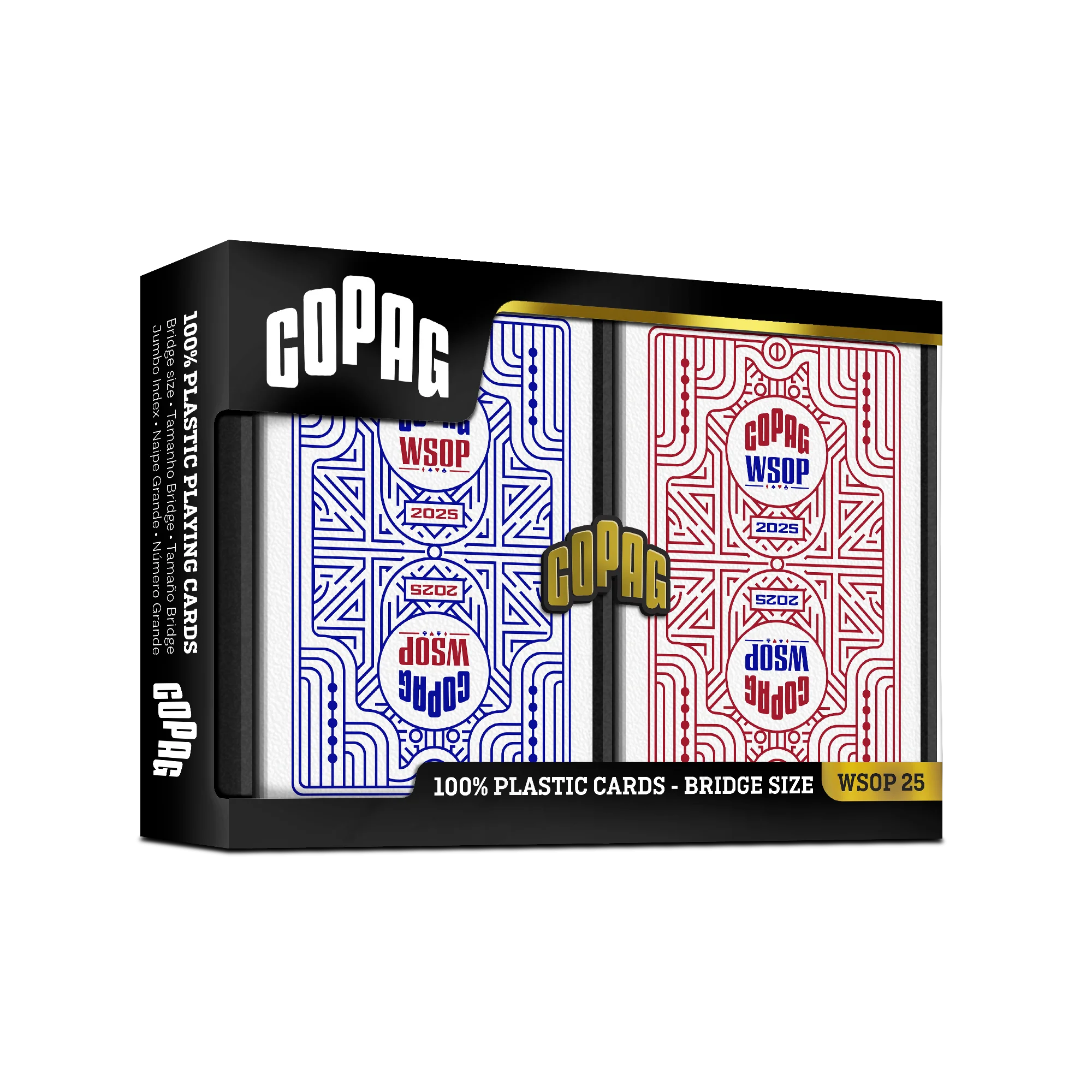Copag WSOP 2025 Retro bridge size jumbo index 100% plastic playing cards red and blue double deck set