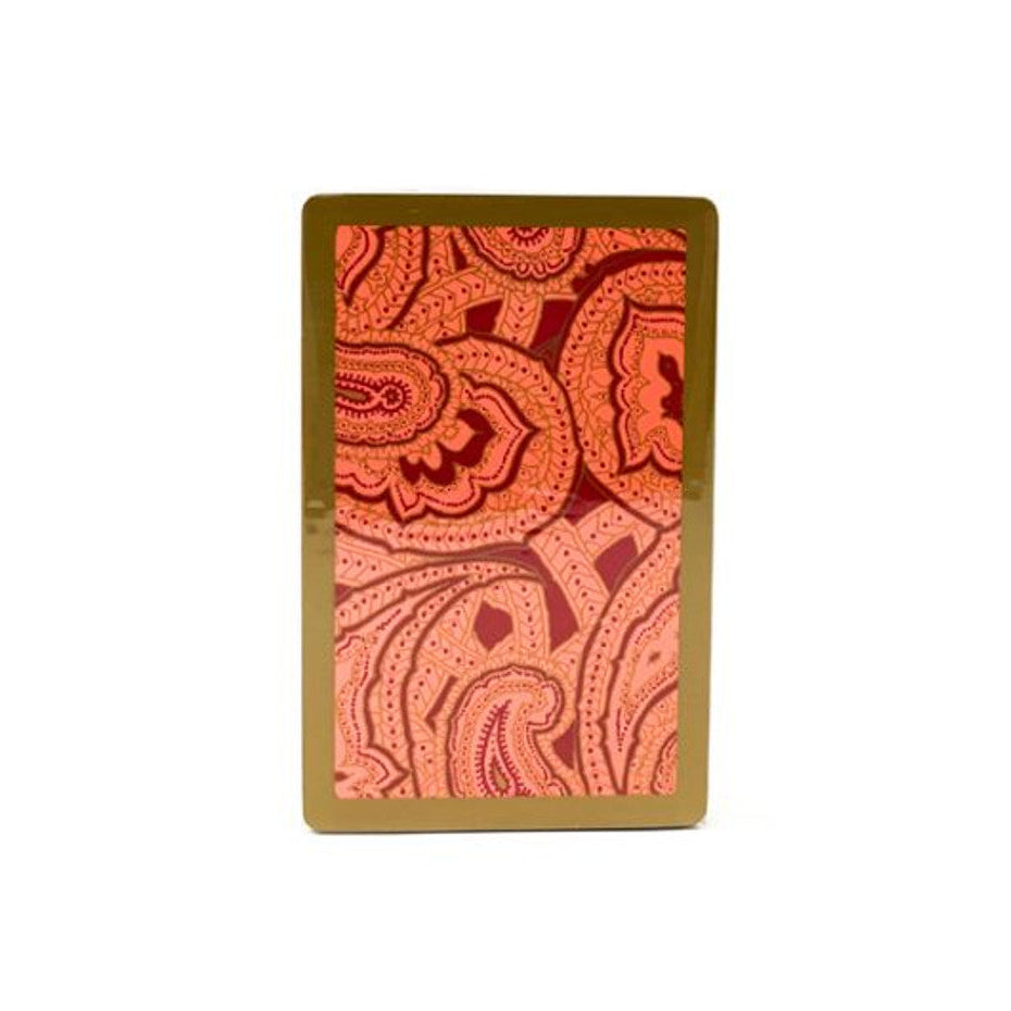 Congress playing card with red and gold design on a white background