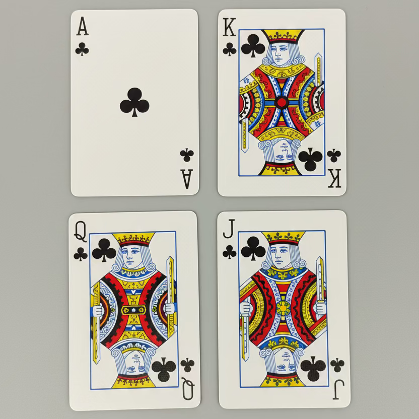 Ace, King, Queen and Jack of Clubs from 2004 Congress Gardens Thomas Kinkade bridge playing cards