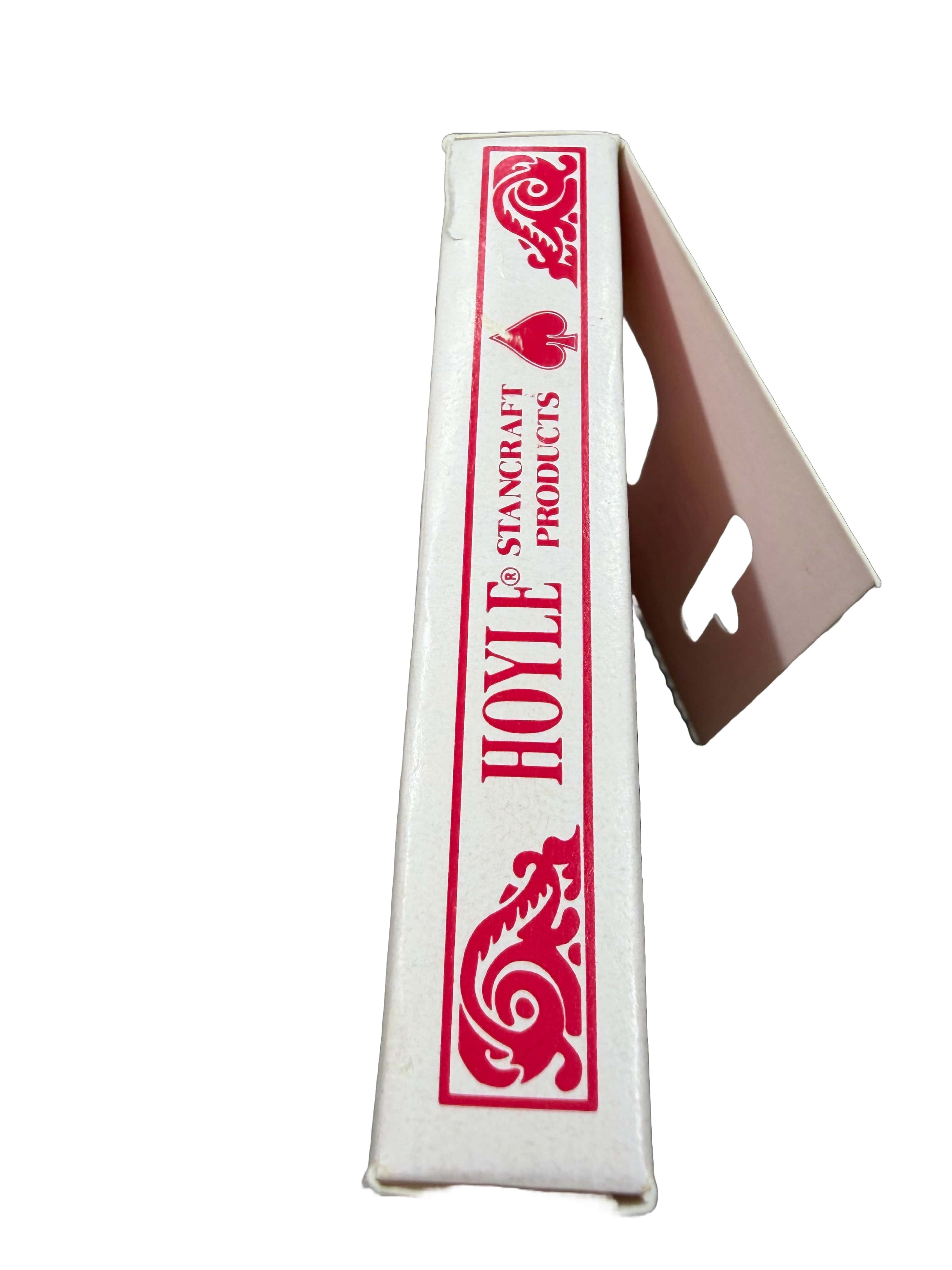Delta Playing Cards with Hoyle Stancraft Products wording on box with red and white packaging on a white background