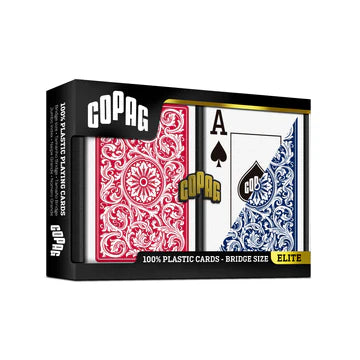 Copag 1546 Plastic Double Deck Set – Bridge & Poker Size (Red & Blue) – Jumbo Index