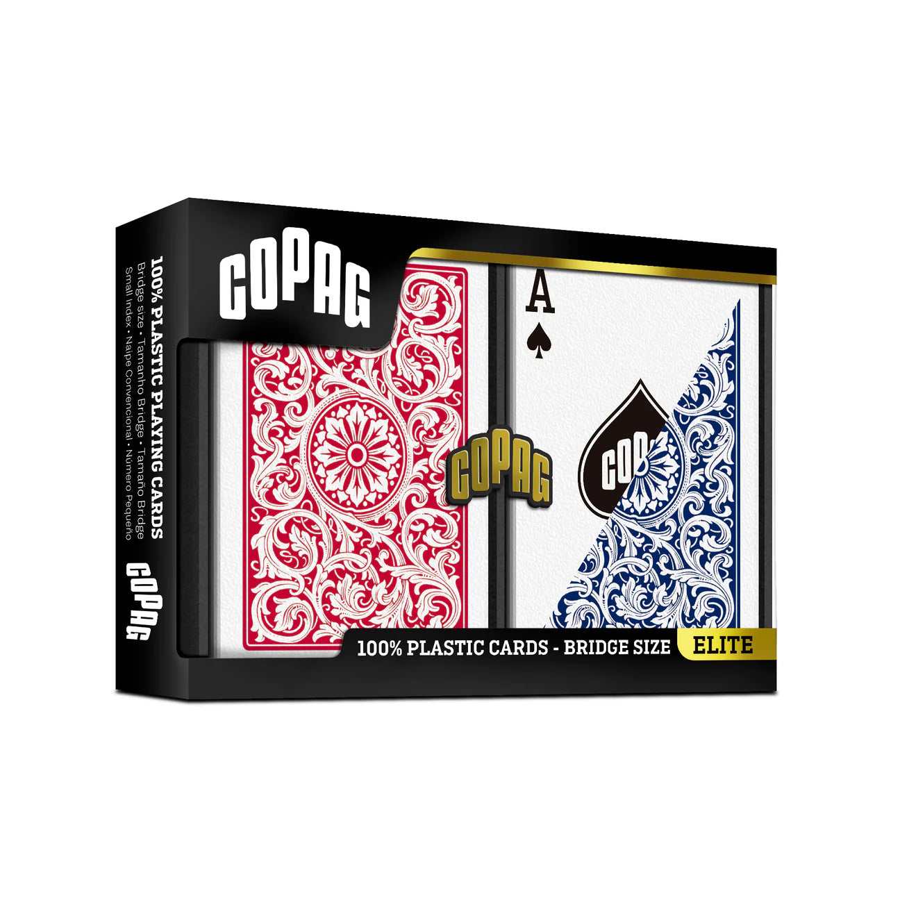 Copag 1546 Plastic Double Deck Set – Bridge & Poker Size (Red & Blue) – Traditional Index