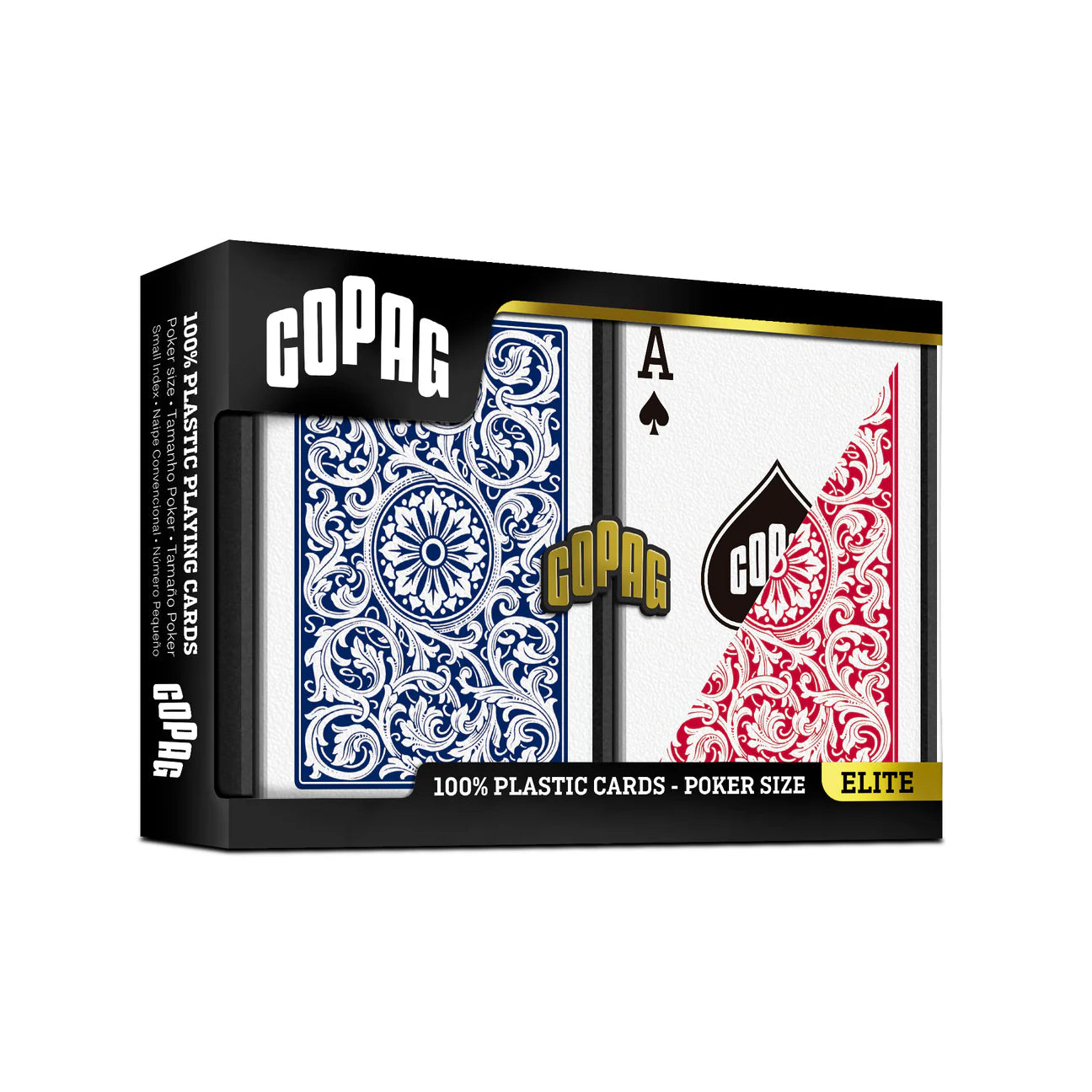 Copag 1546 Plastic Double Deck Set – Bridge & Poker Size (Red & Blue) – Traditional Index