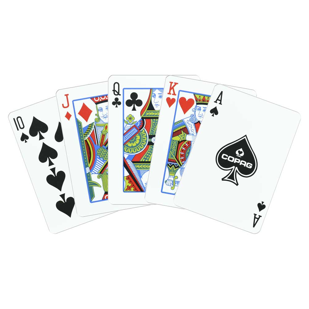 Set of traditional index playing cards with Copag logo on a white background