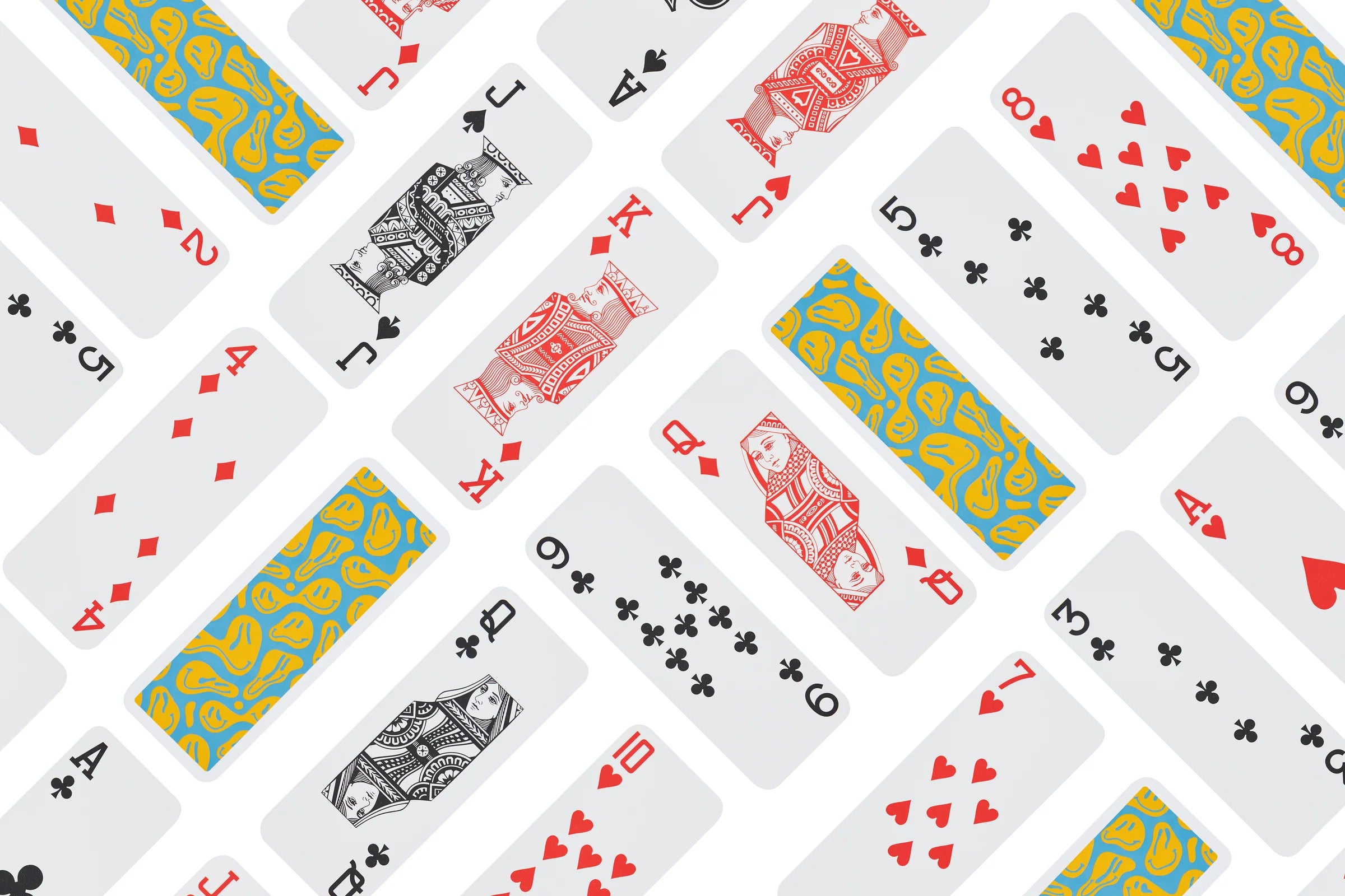 Copag Go Deck – Smiles Design Playing cards with various suits and designs on a white background