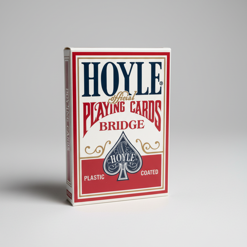Hoyle official playing cards packaging on a white background