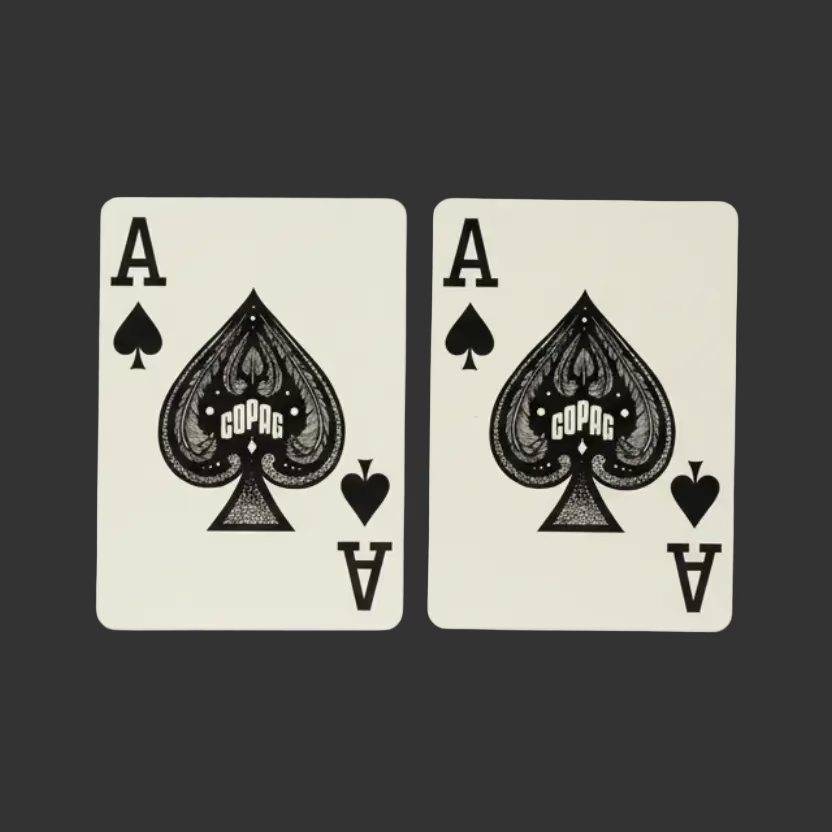 Two Copag Vintage Collection Ace of Spades cards displayed side by side, featuring a large black spade pip and Copag branding.