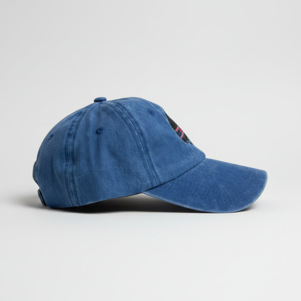 Blue ClassicDecks cap on a gray background