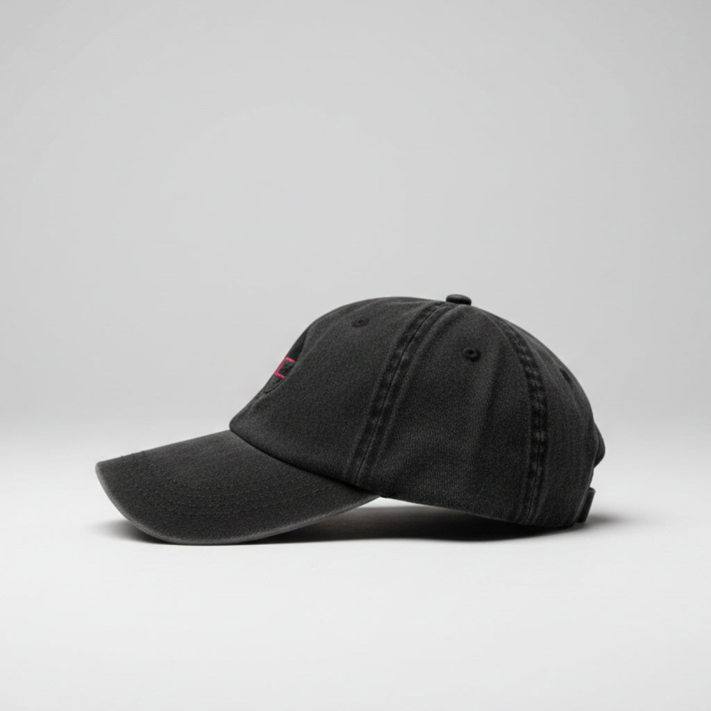Black ClassicDecks baseball cap on a light gray background
