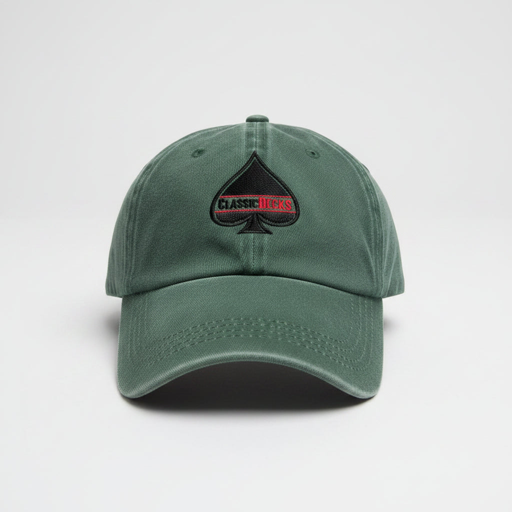 Green cap with a ClassicDecks logo 