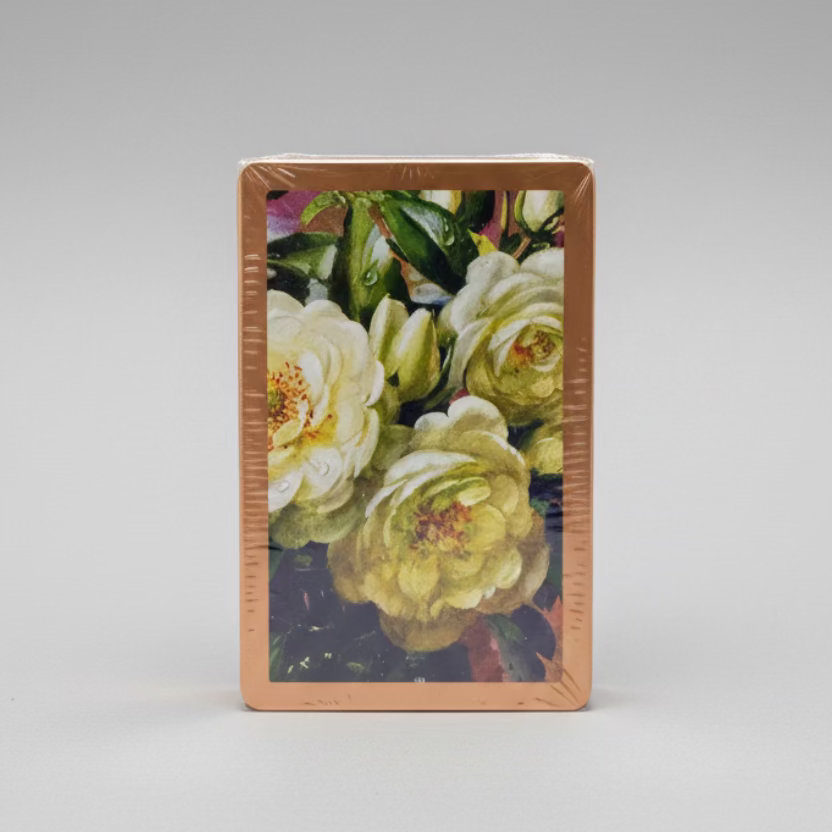 Congress Cabbage Roses Playing Cards with gold border