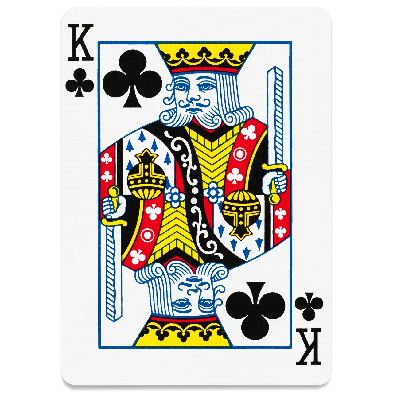King of Clubs playing card on a white background