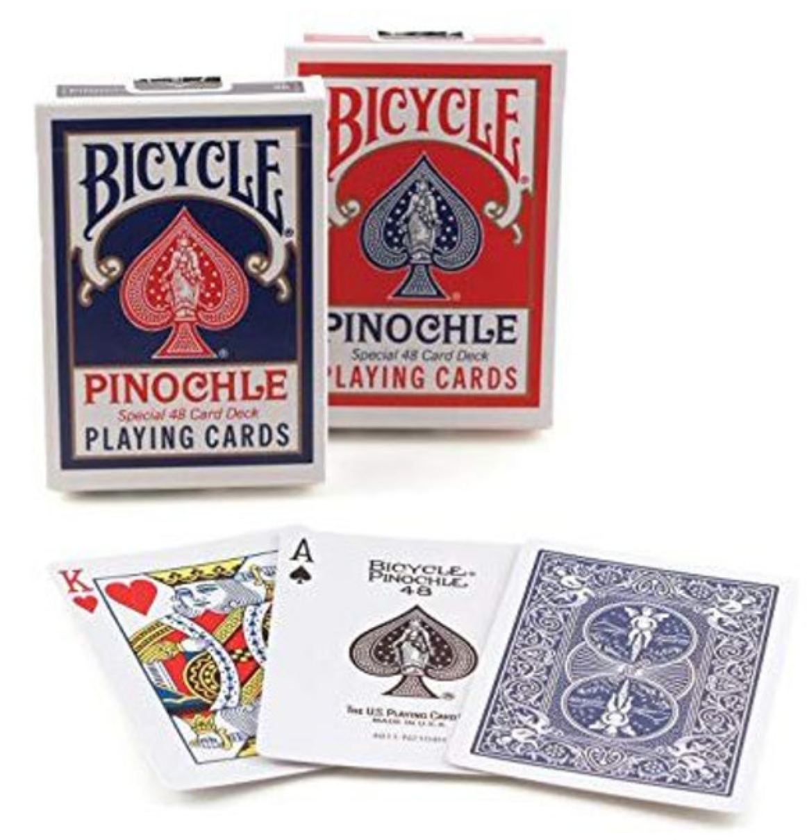 Bicycle Pinochle Playing Cards – Rider Back Brick (12 Decks, Red & Blue, Standard Index)