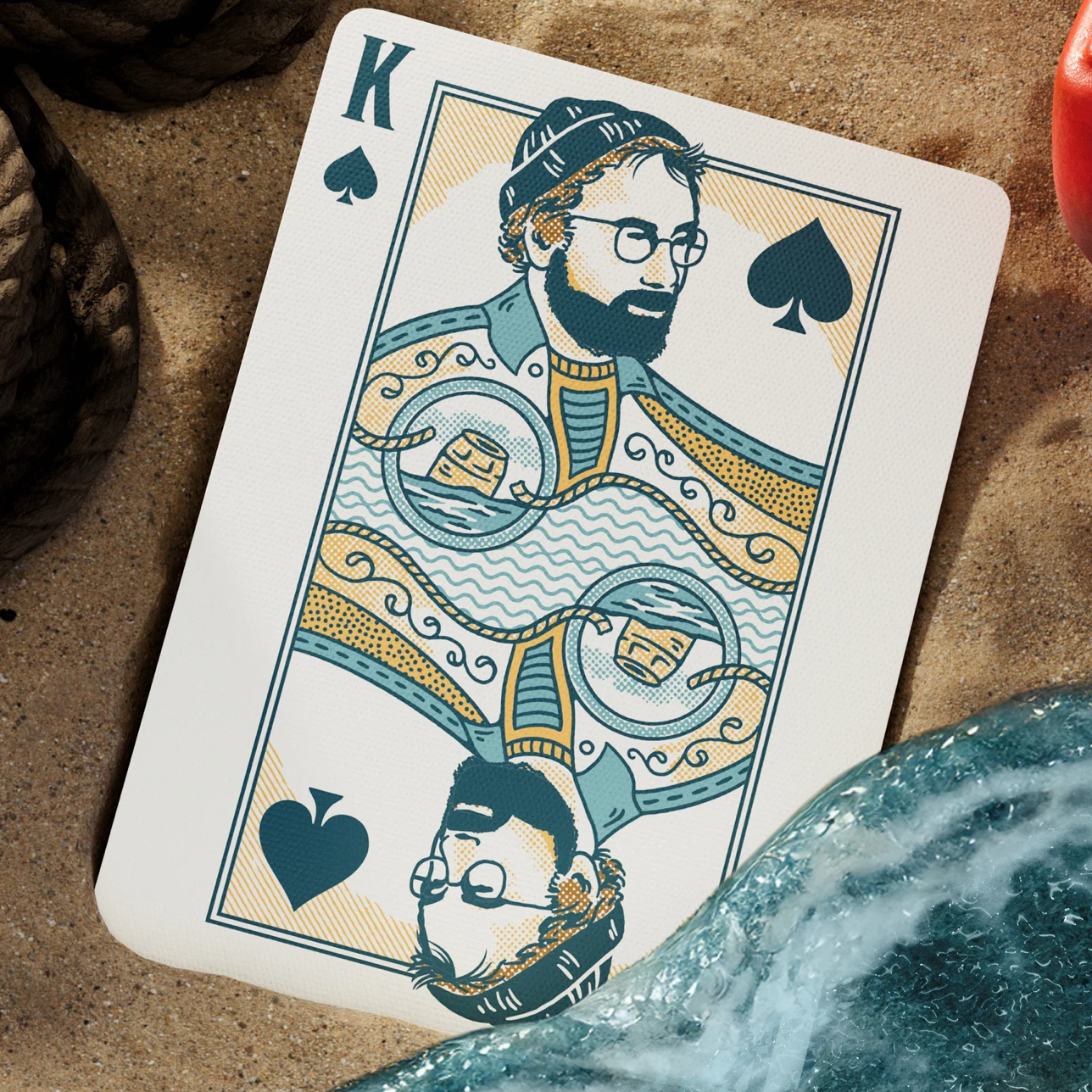 Theory11 JAWS custom king of spades court card in ocean surf