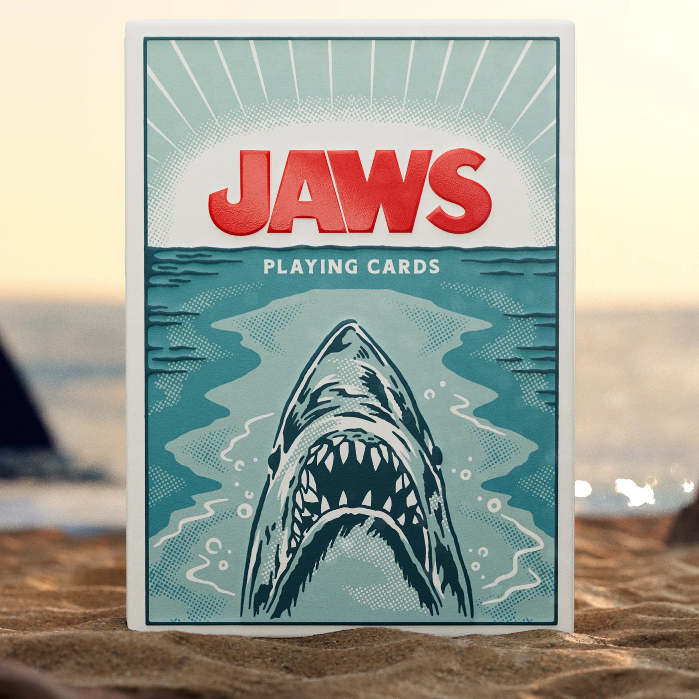 Theory11 JAWS tuck box front standing upright on beach