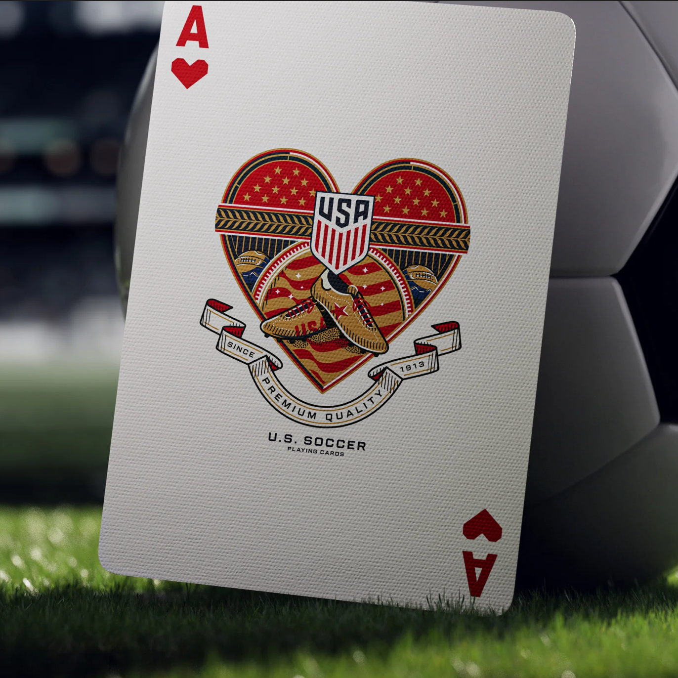 Theory11 U.S. Soccer Playing Cards custom Ace of Hearts
