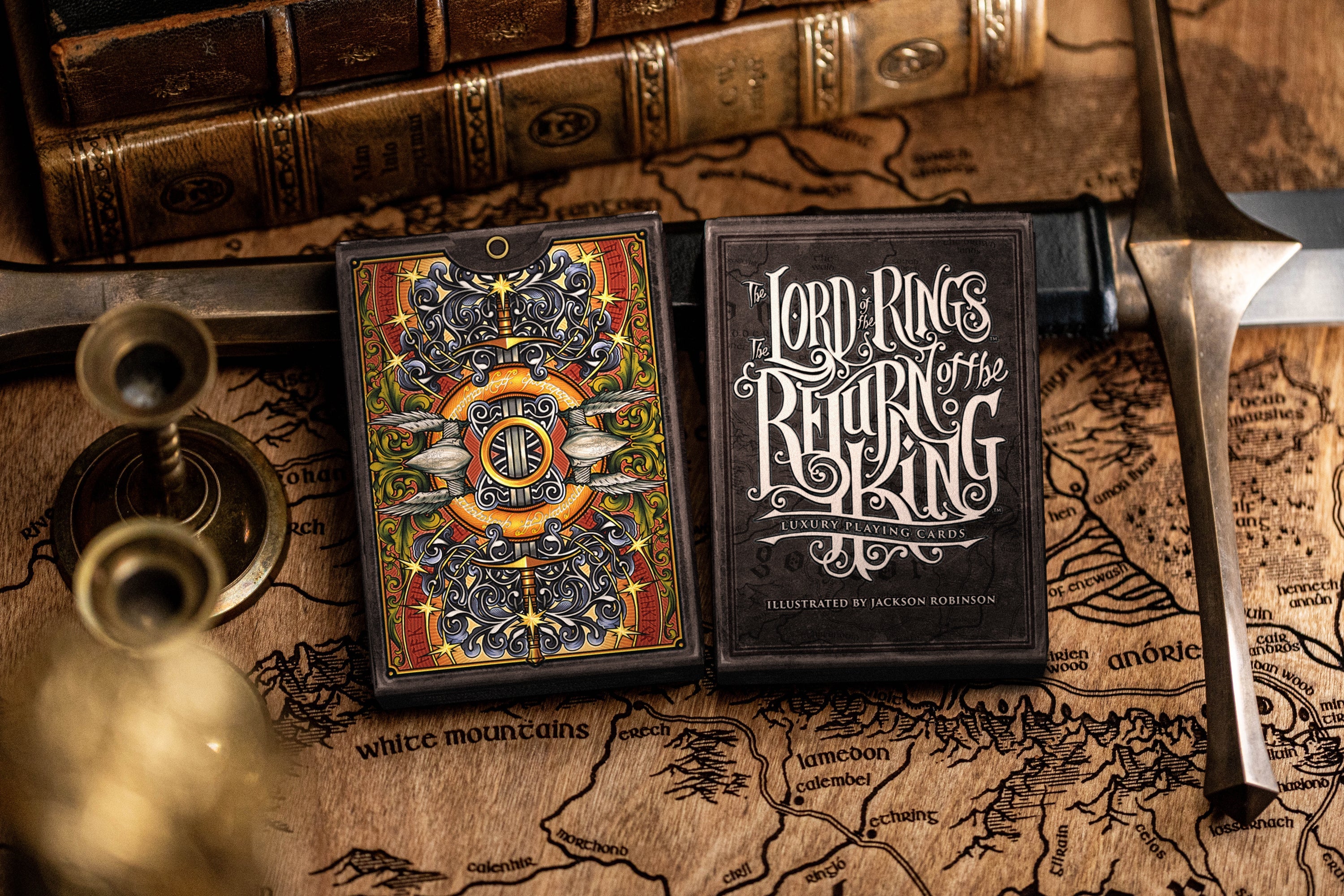 Kings Wild Return of the King Black Gilded Edition displayed with sword and map