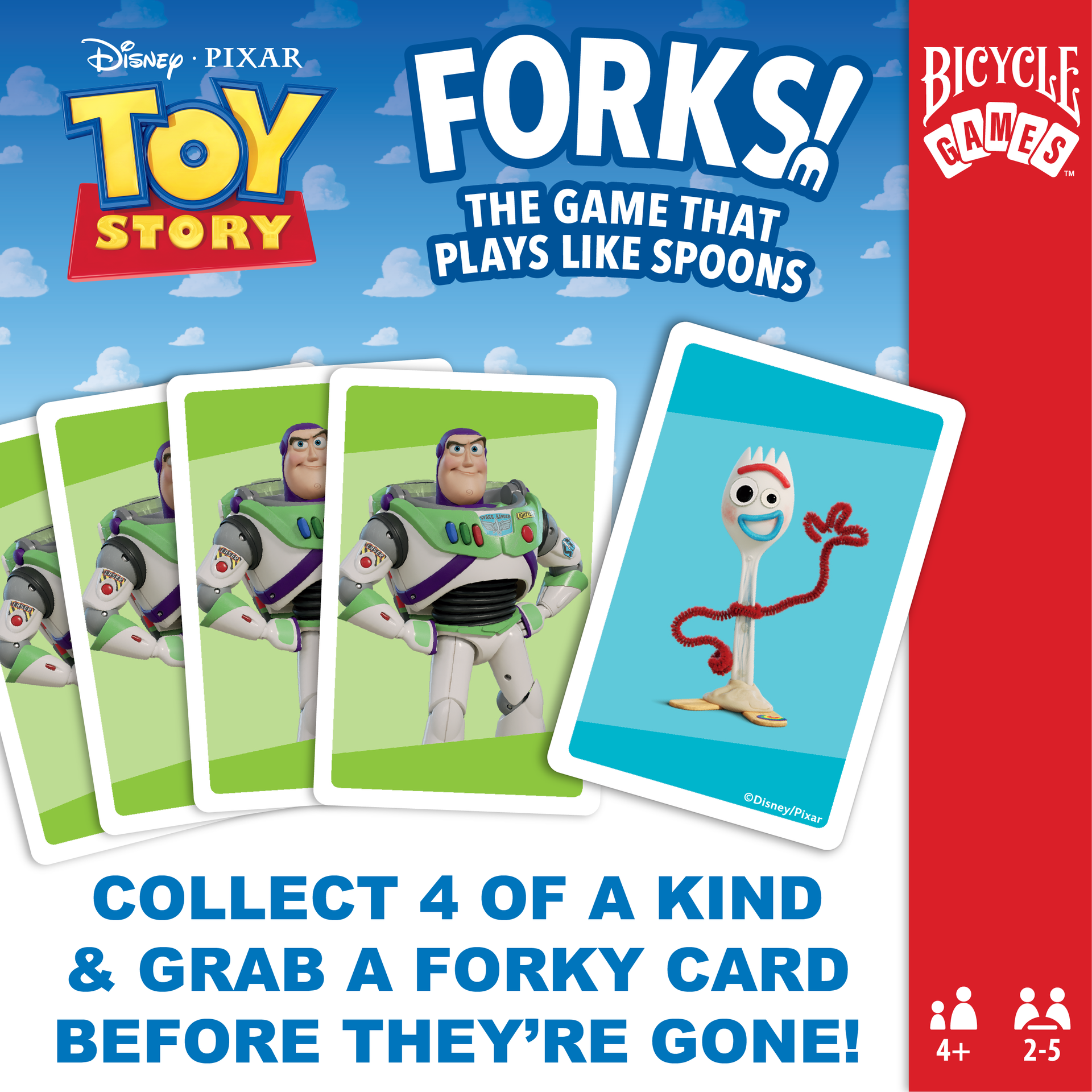 Disney Pixar Toy Story Forks card game with easy rules and quick rounds for ages 4 and up