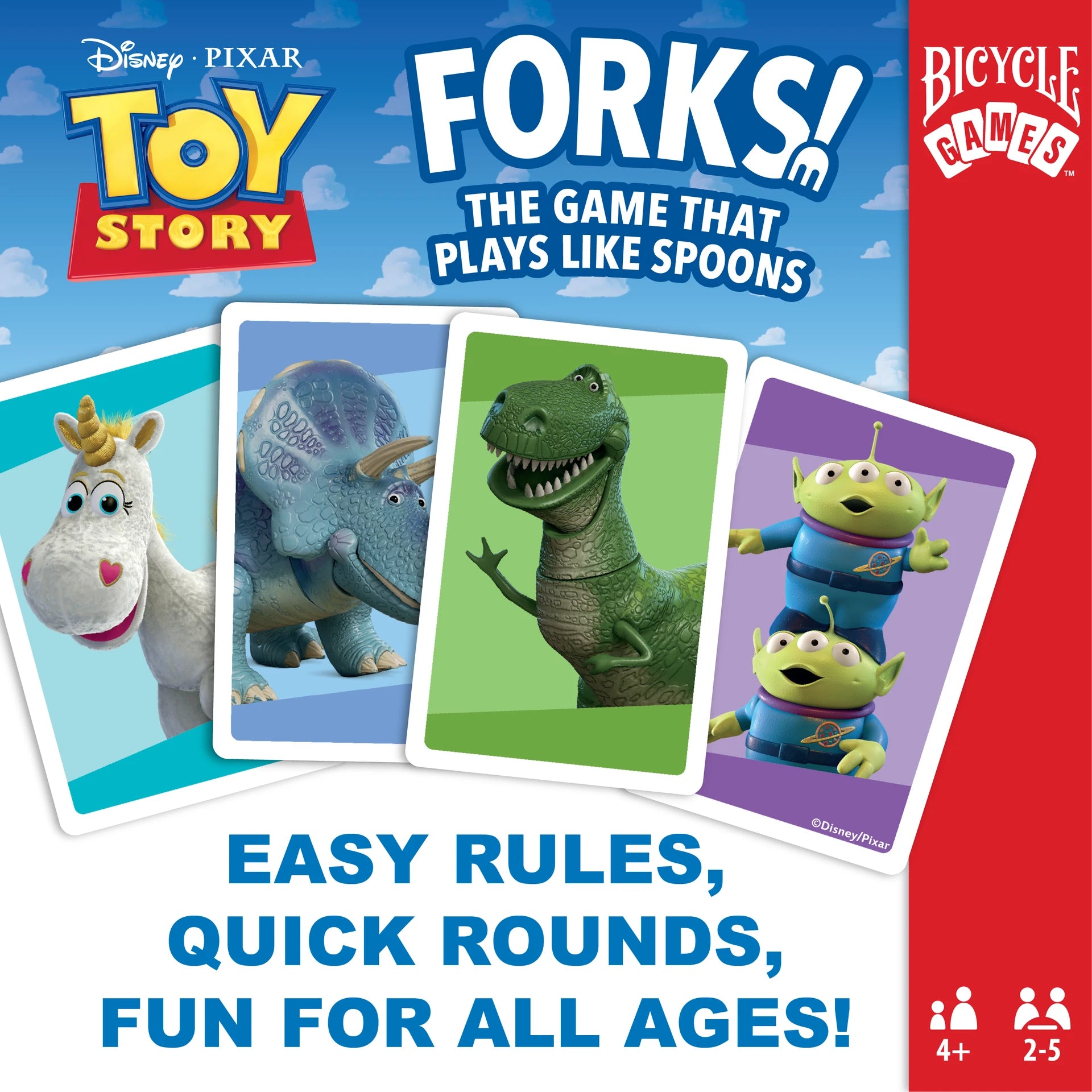 Disney Pixar Toy Story Forks card game with easy rules and quick rounds for ages 4 and up