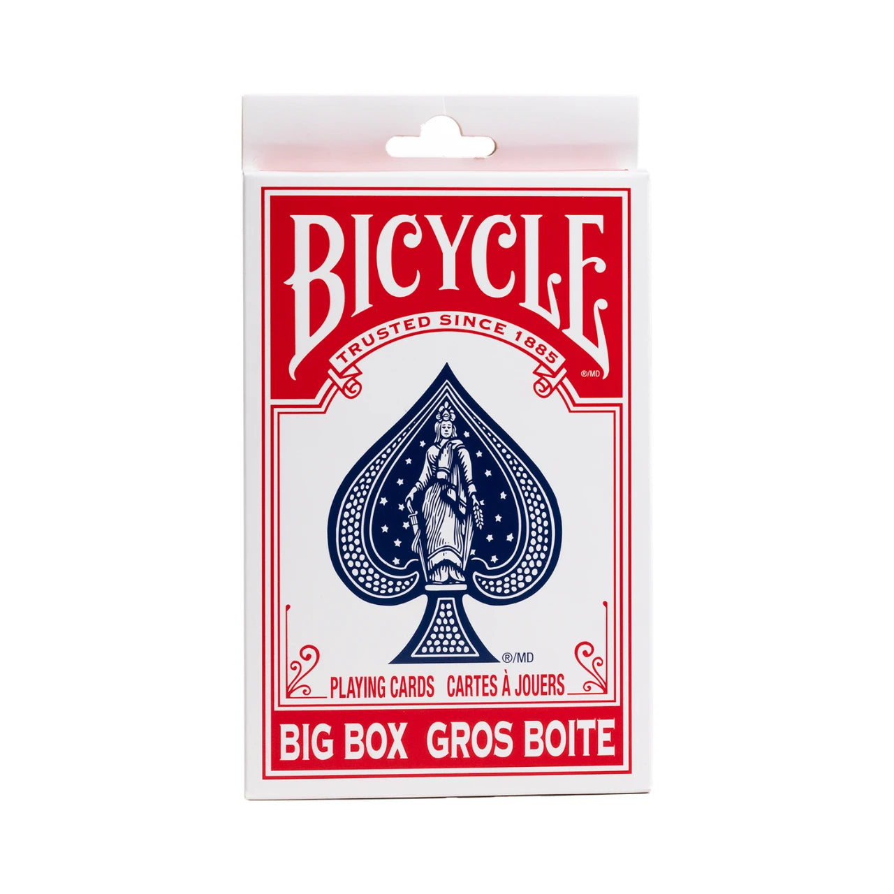 Front of Bicycle Big Box Red oversized playing cards package