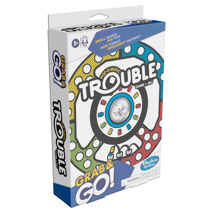 Trouble Grab & Go Travel Game individual retail packaging