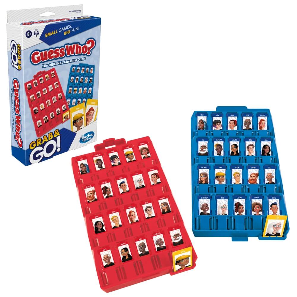 Guess Who? Grab & Go Travel Game individual retail packaging
