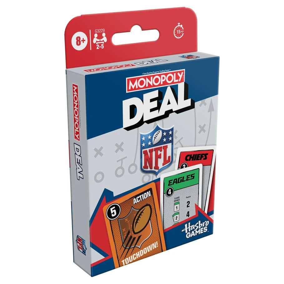 Monopoly Deal NFL Edition Card Game retail packaging