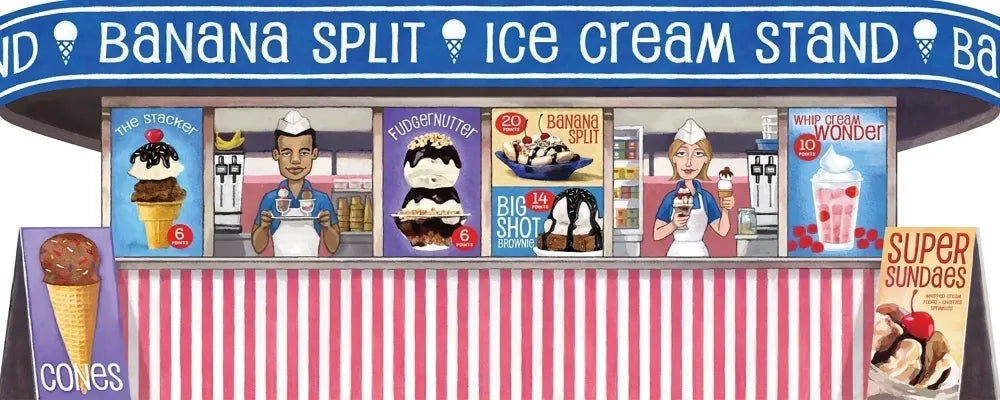 Banana Split Card Game custom player ice cream stand with dessert order cards