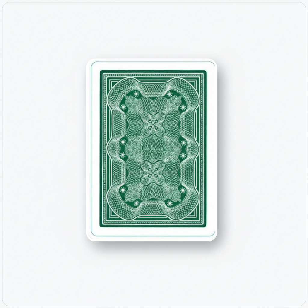 Aristocrat currency green playing card with a bank note back  on a white background