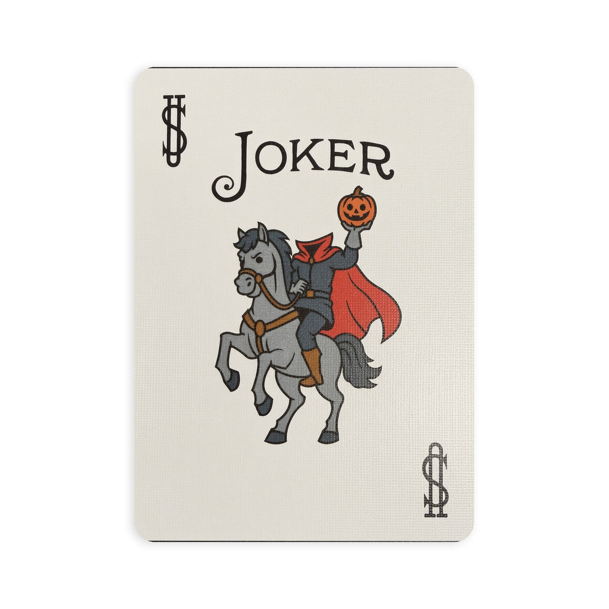 Custom Bicycle Classic Halloween Joker featuring the Headless Horseman riding a gray horse and holding a jack-o’-lantern.