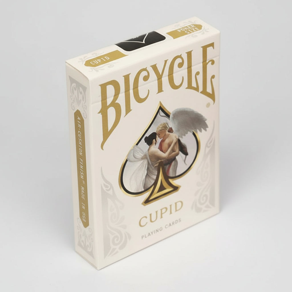 Bicycle Cupid playing card box on a white background