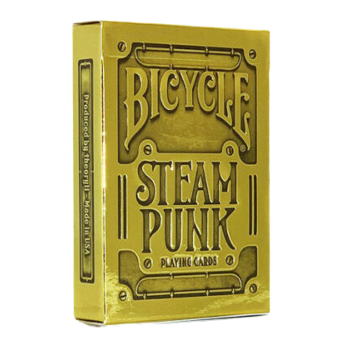 Bicycle Gold Steam Punk playing cards – metallic gold embossed tuck box