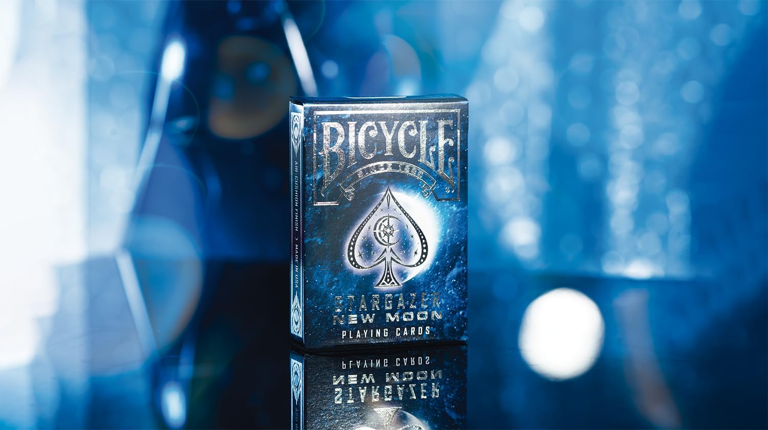 Bicycle Stargazer New Moon Playing Cards tuck box with celestial spade emblem and silver foil accents
