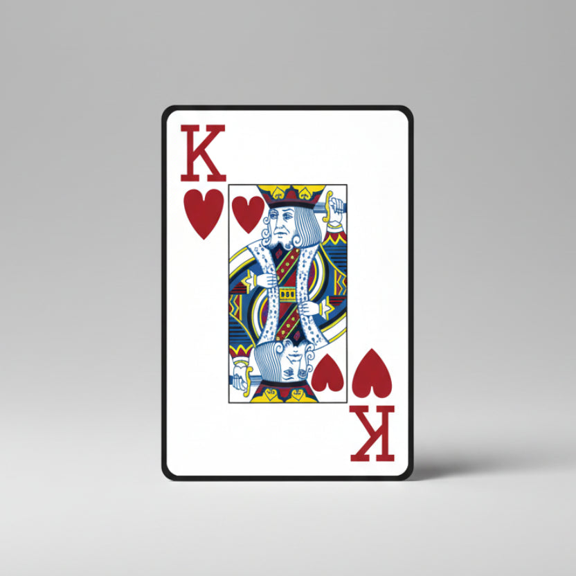 Modiano Bridge 2 Jumbo King of Hearts playing card with red hearts and a white border