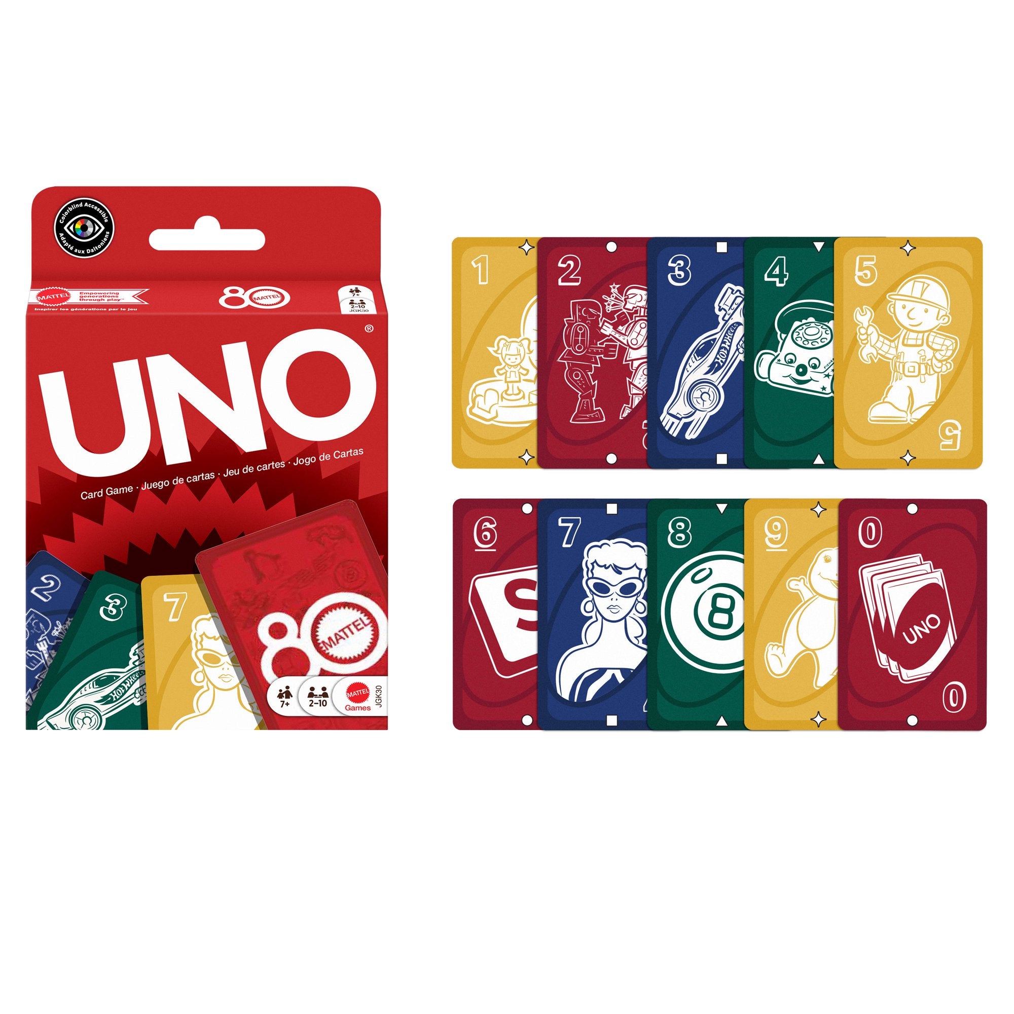 Ruby red 80th anniversary UNO card and package detail