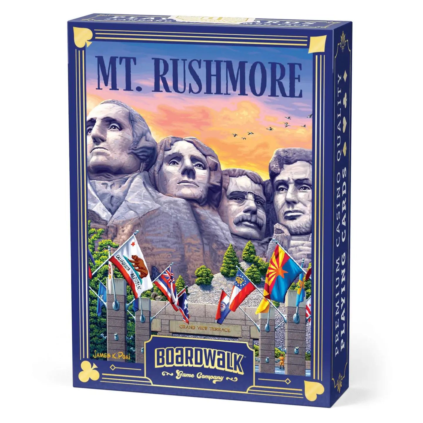 Mount Rushmore Playing Cards tuck box with presidential monument artwork