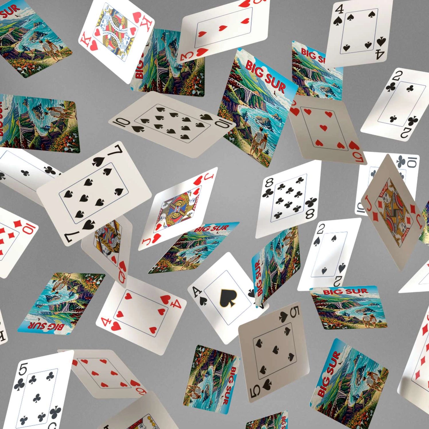 Big Sur Playing Cards by Boardwalk with scenic card backs and traditional faces